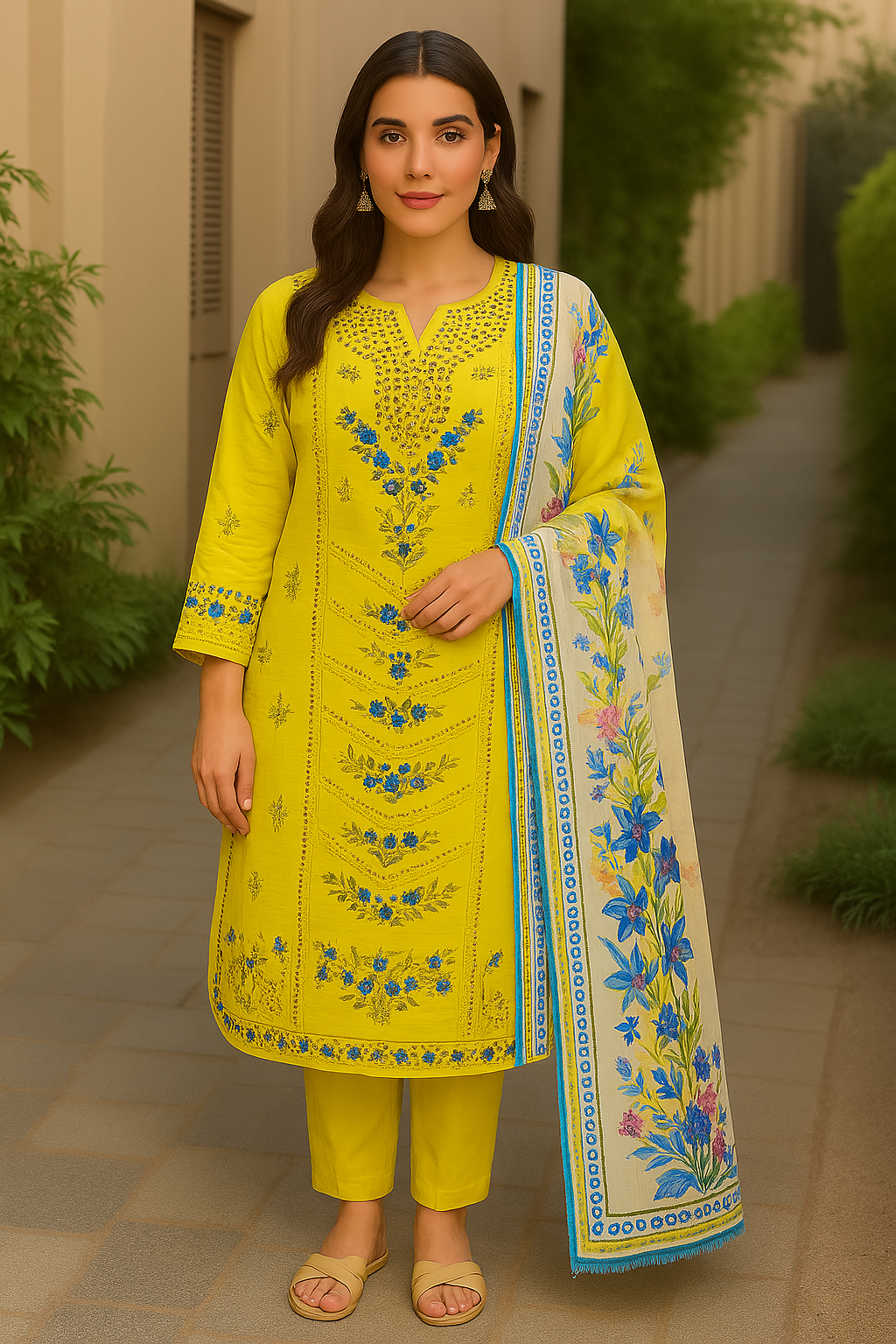 Cotton Embroider 3 Piece