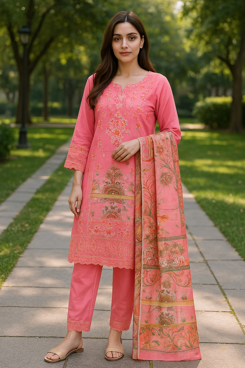 Cotton Embroidery 3 Piece