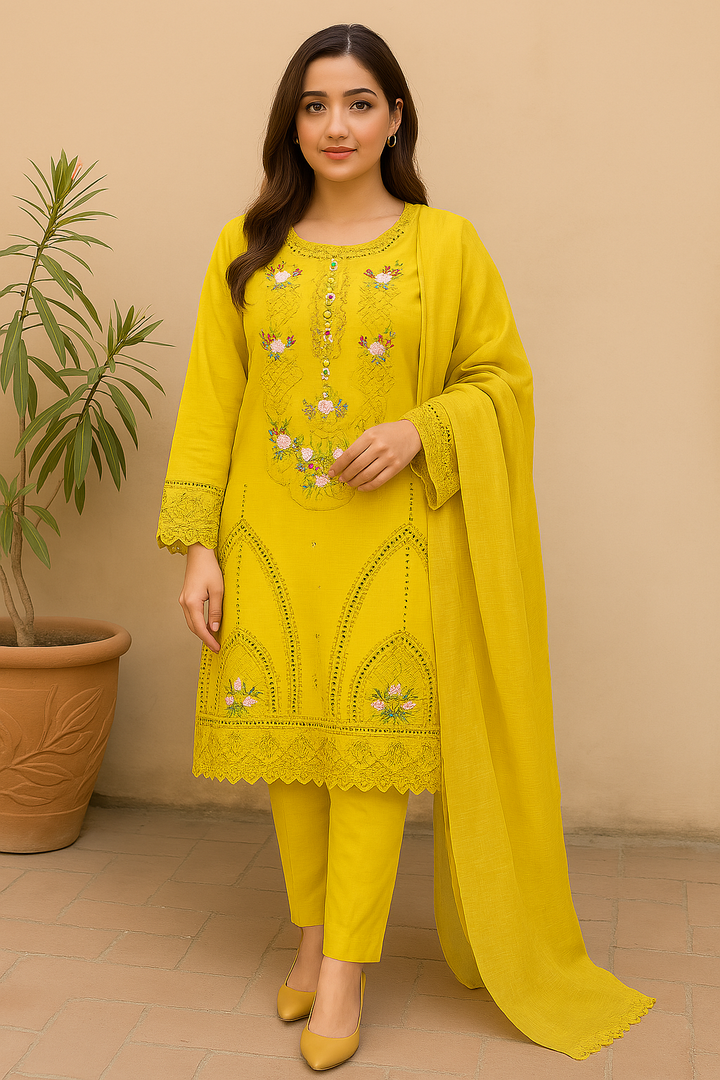 Cotton Embroidery 3 piece
