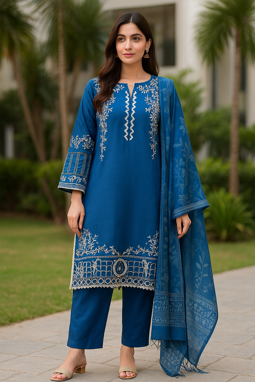 Cotton Embroidery 3 piece