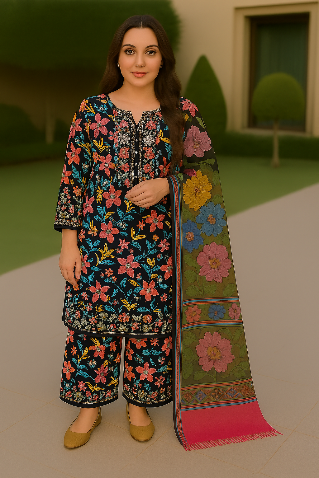 Cotton Embroidery Print 3 ps