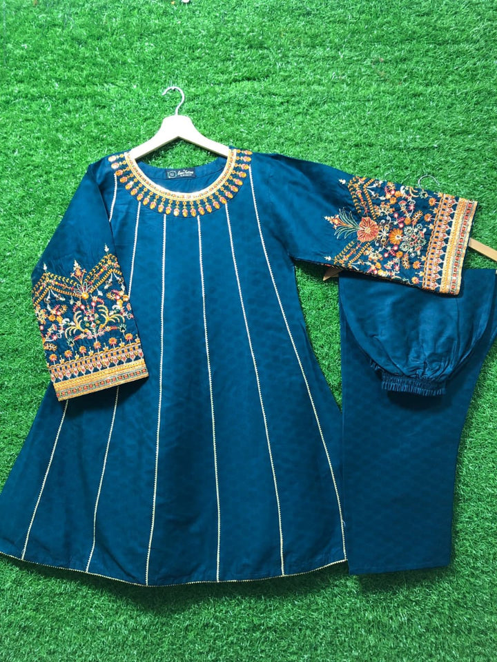 Azure Radiance Embroidered Kurta Set