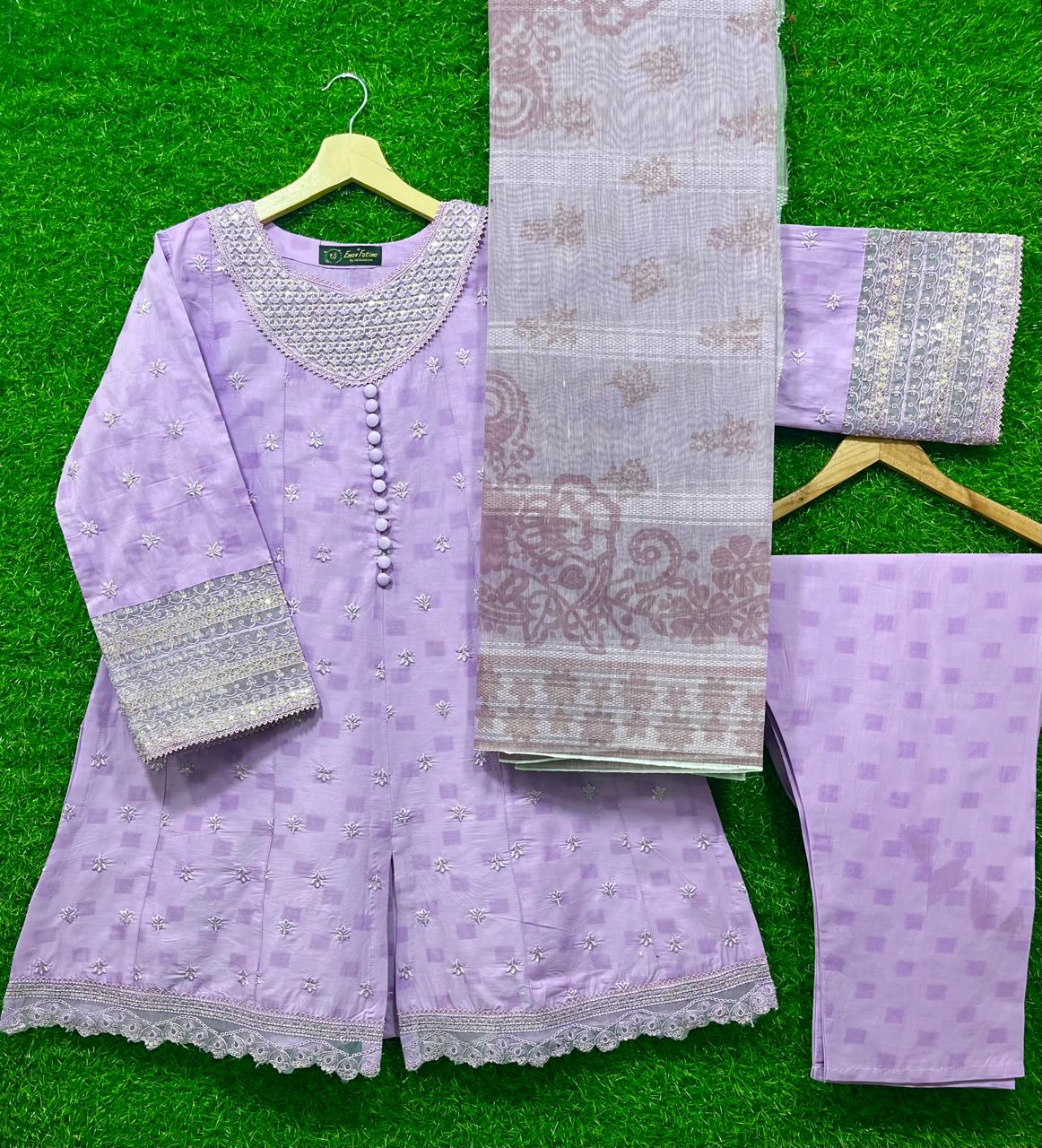 Cotton Embroidery 3 piece