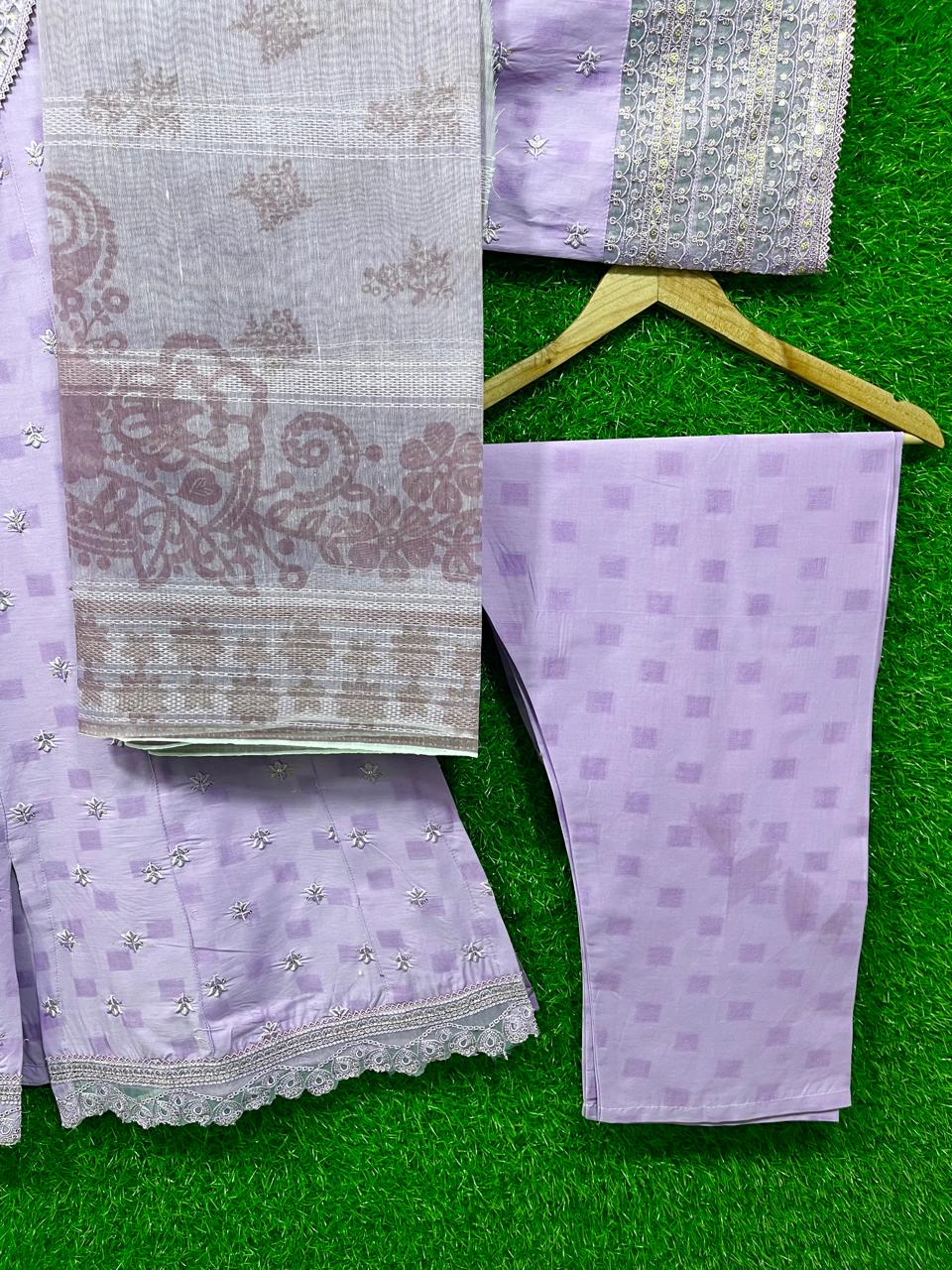 Cotton Embroidery 3 piece