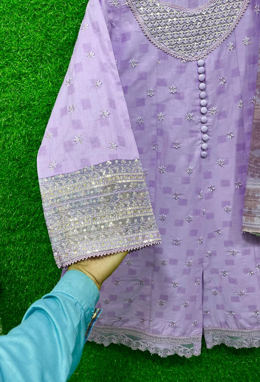 Cotton Embroidery 3 piece