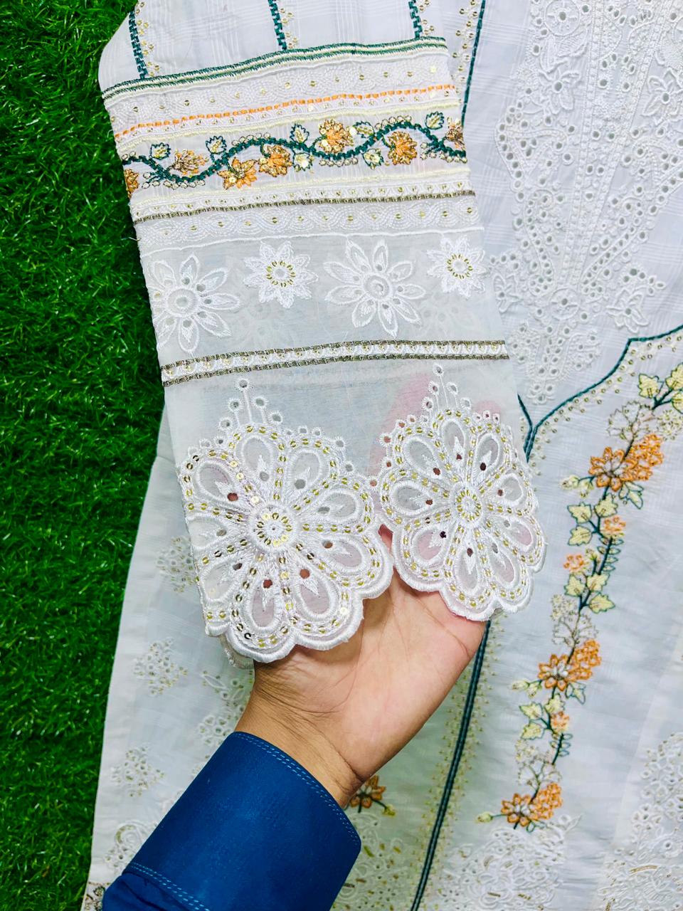 3 Piece Cottan Doria Line Suit Enbroidery