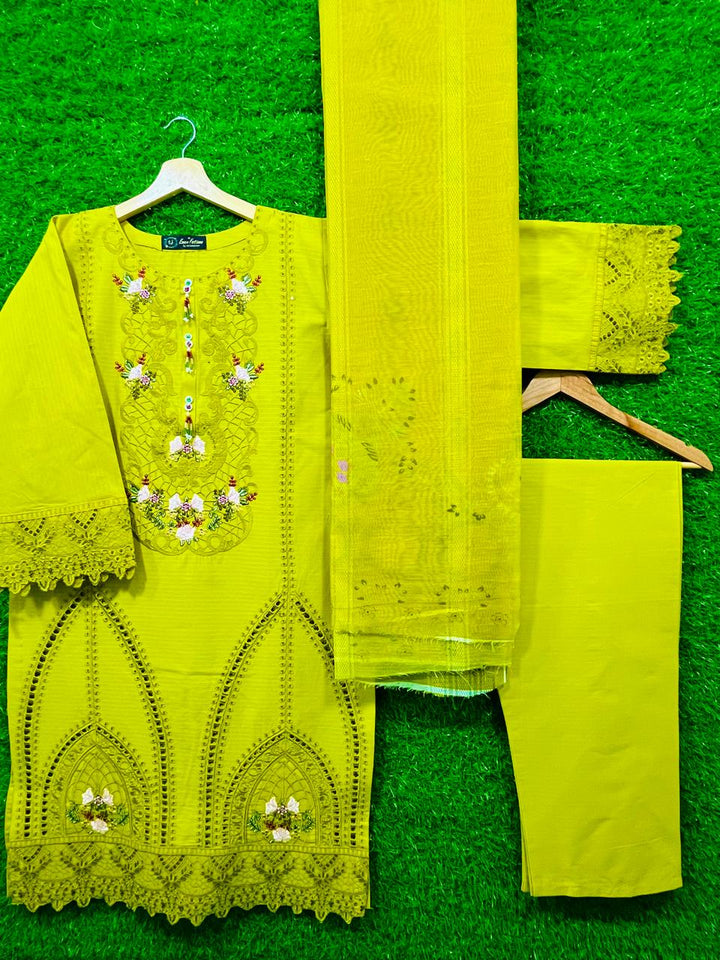 Cotton Embroidery 3 piece
