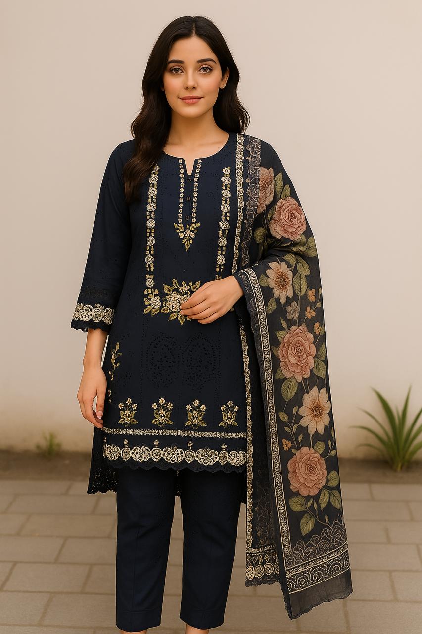 Cottan Embroidery 3 piece