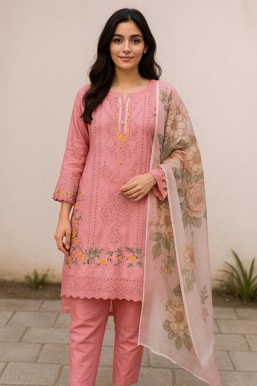 New Summar Cottan Embroidery 3 Pice