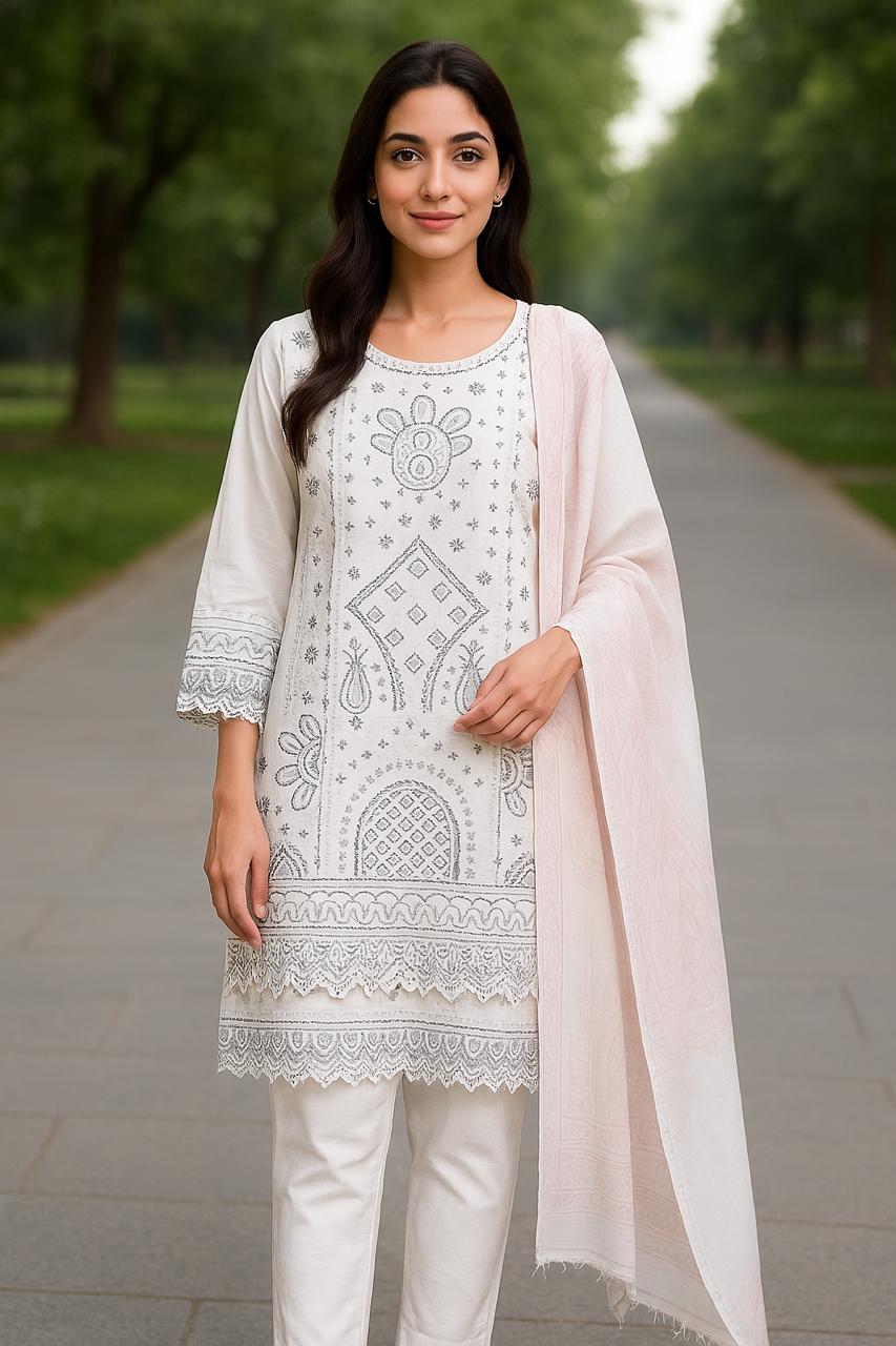 Cottan  Embroidery 3 Peice