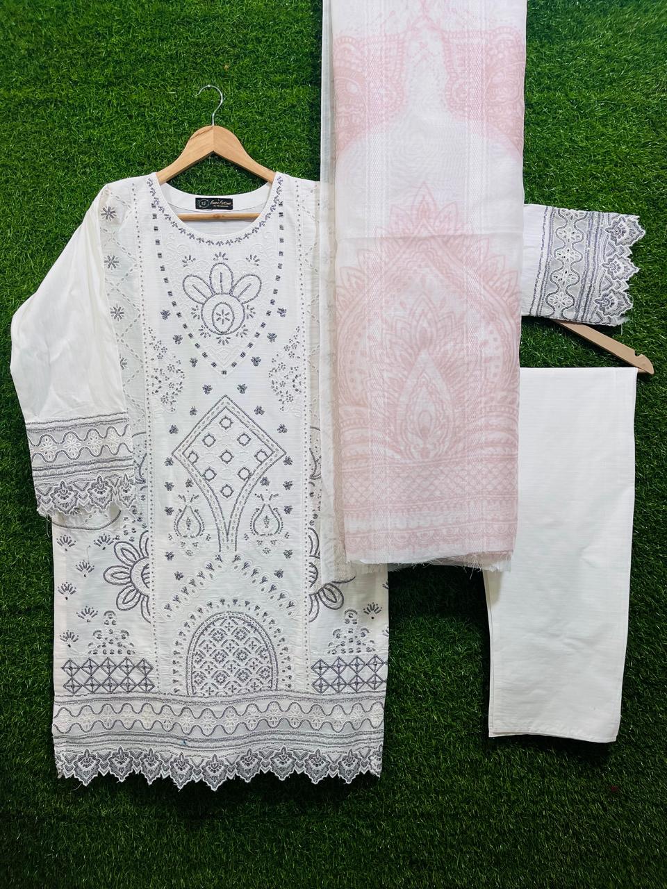 Cottan  Embroidery 3 Peice