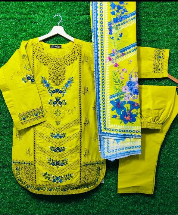 Cotton Embroider 3 Piece