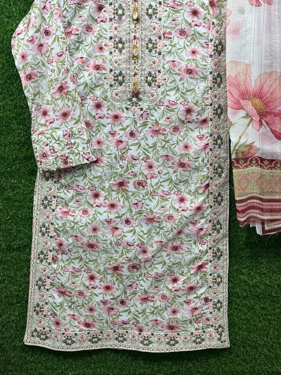 Cotton Print 3 piece  Embroidery