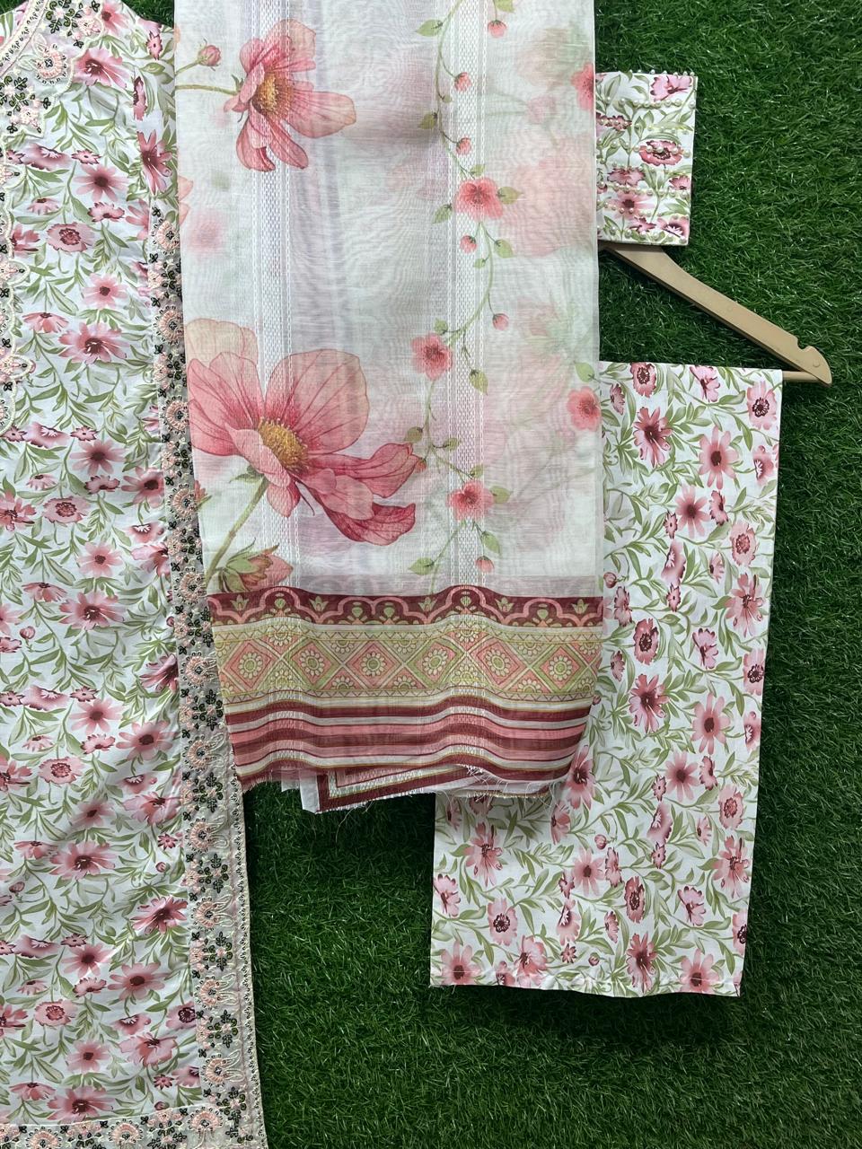Cotton Print 3 piece  Embroidery