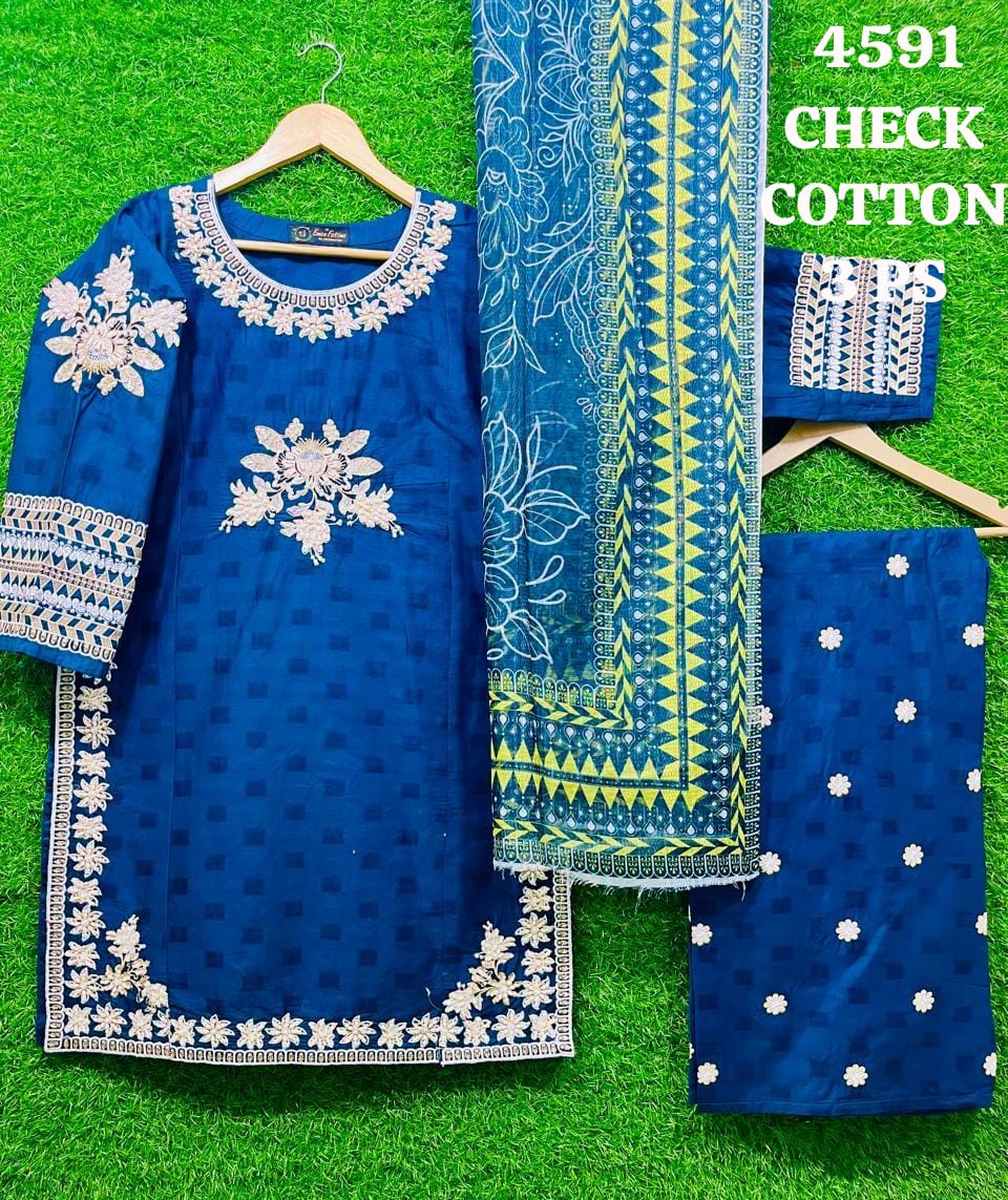 Cotton Embroidery 3 Piece