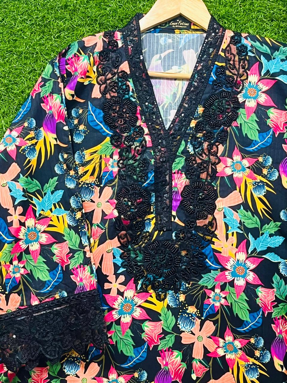 Cotton Print Embroidery 3 piece