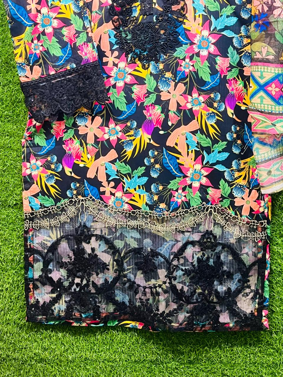 Cotton Print Embroidery 3 piece