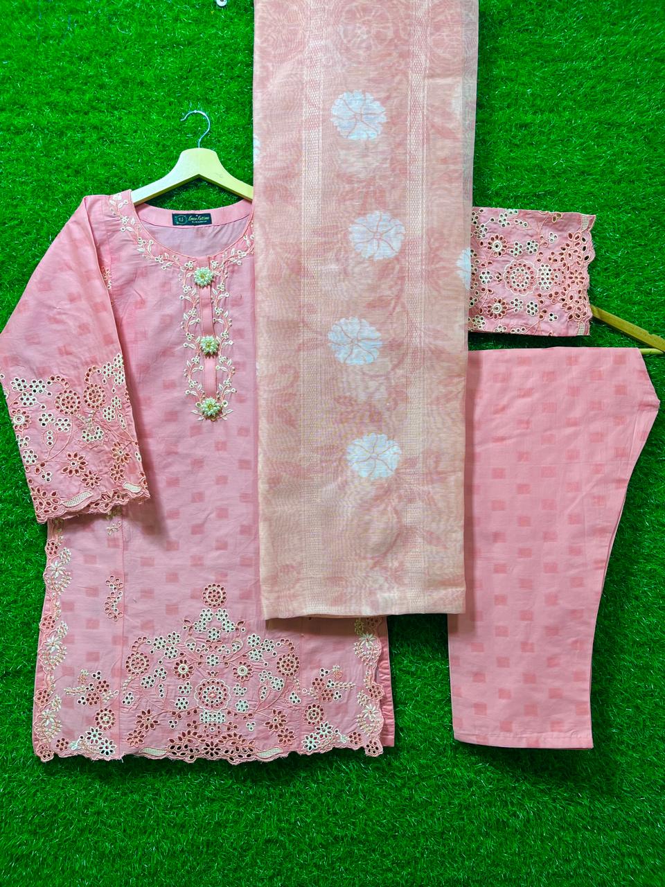 Cotton Embroidery  Chiken Curry 3 pice