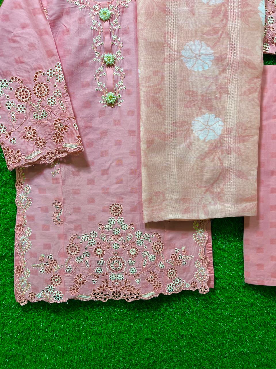 Cotton Embroidery  Chiken Curry 3 pice