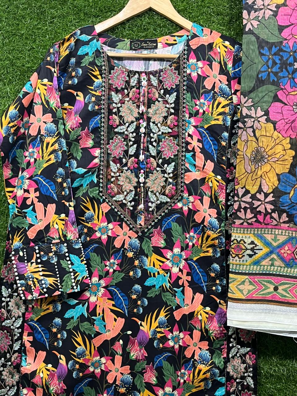 Cotton Embroidery Print 3 ps