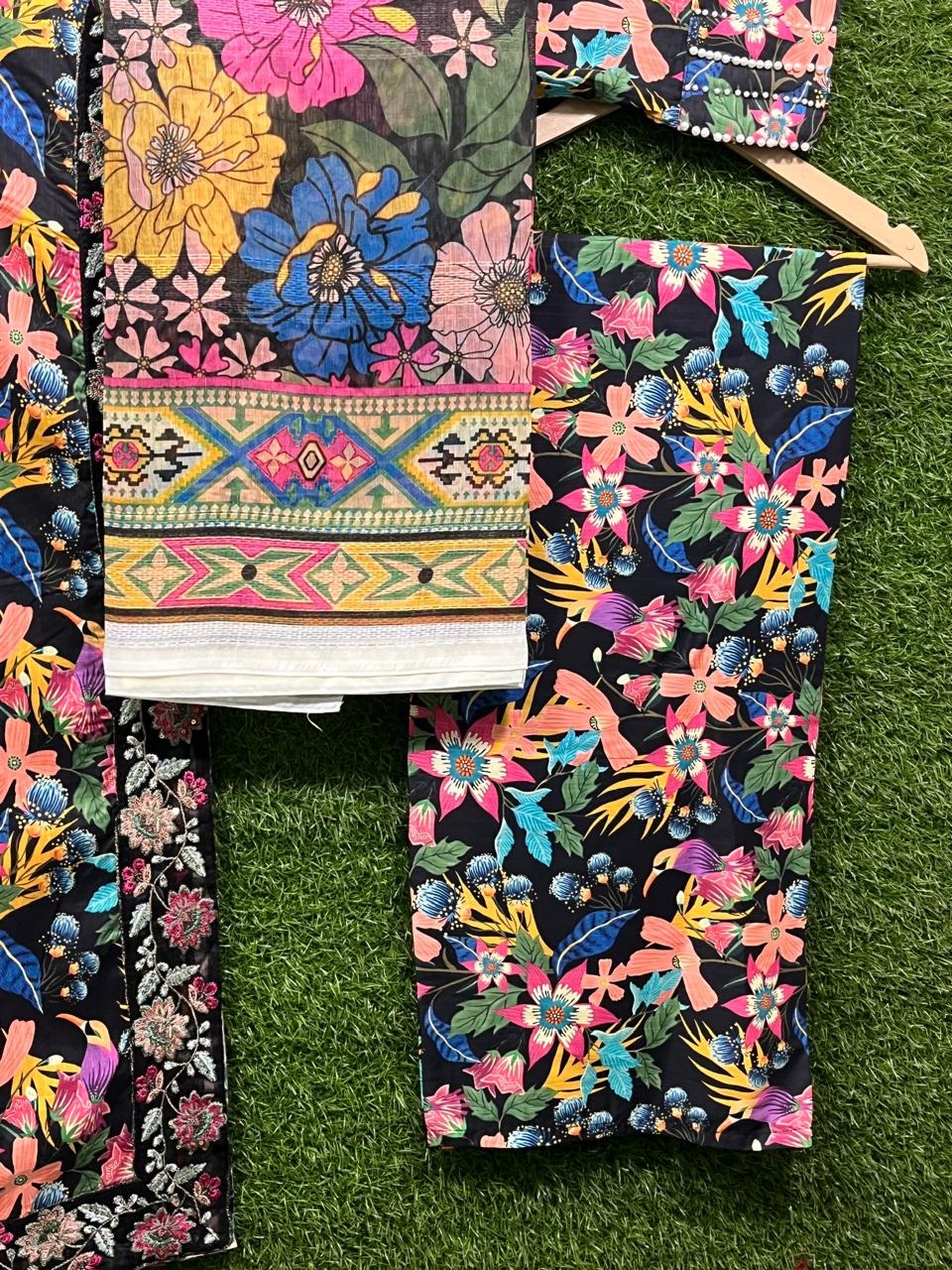 Cotton Embroidery Print 3 ps