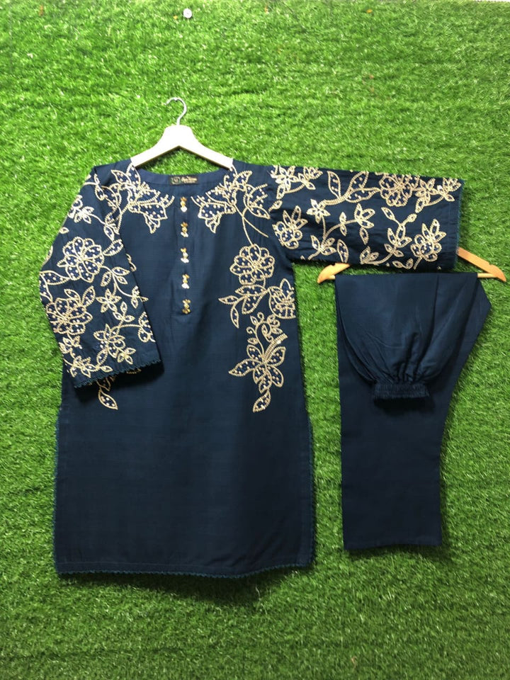 Royal Blue Embroidered Kurta Set