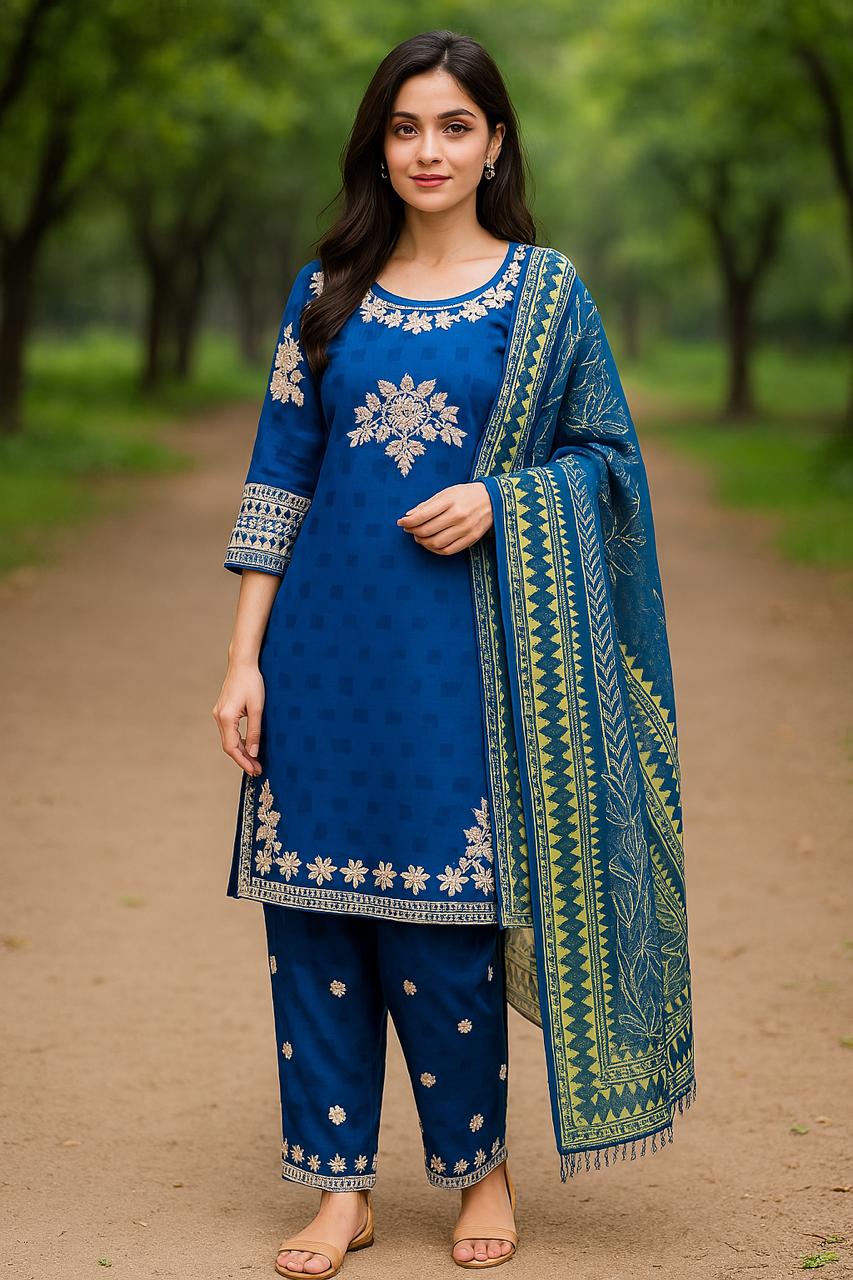 Cotton Embroidery 3 Piece