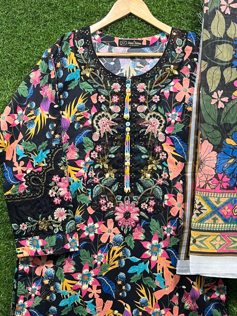 Cotton Embroidery 3 piece