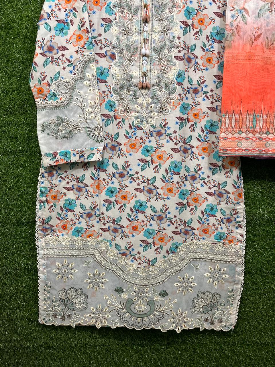 Cotton Print Embroidery 3 ps