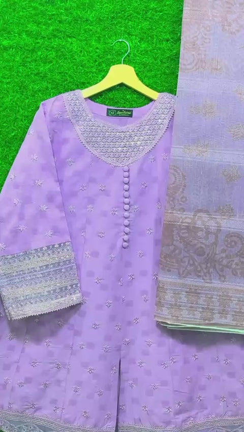 Cotton Embroidery 3 piece