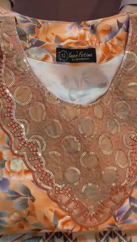 Cotton Print Embroidery 3 piece