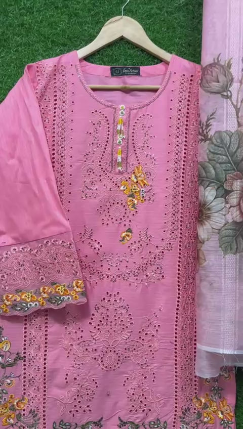 New Summar Cottan Embroidery 3 Pice