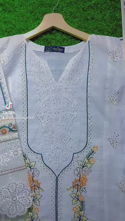 3 Piece Cottan Doria Line Suit Enbroidery