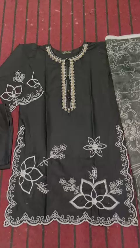 Cotton Embroidery 3 piece