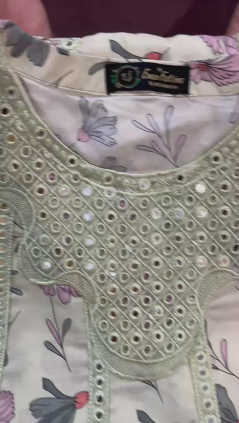 Cotton Print Embroidery  Maxi 3 piece